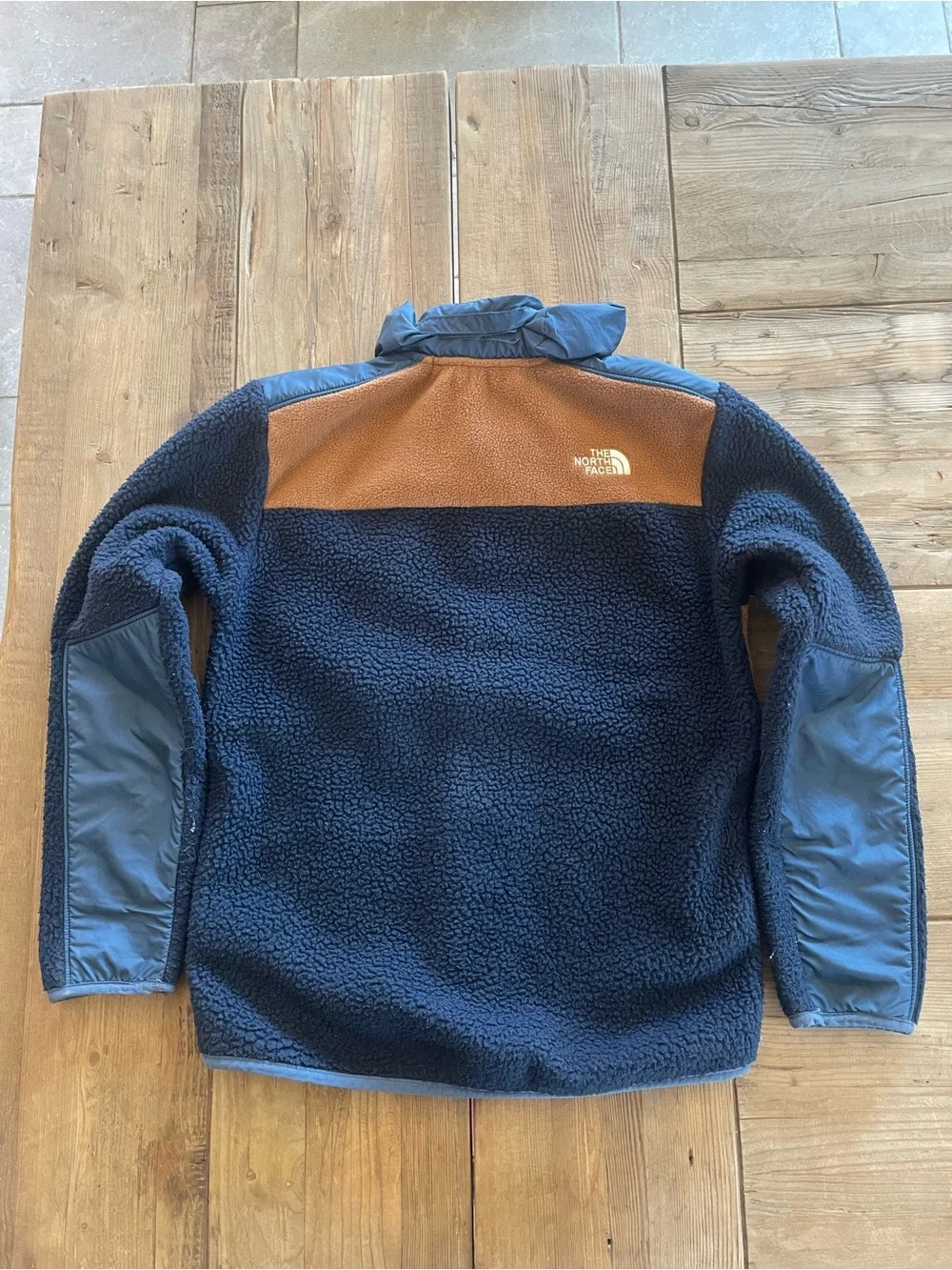 The North Face Kids Navy & Brown Puffer-Panel Fleece Jacket